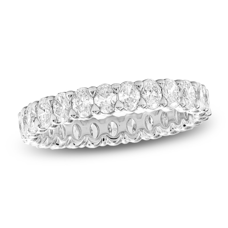 Main Image 1 of Oval-Cut Lab-Grown Diamond Eternity Band 1-3/4 to 2 ct tw 14K White Gold