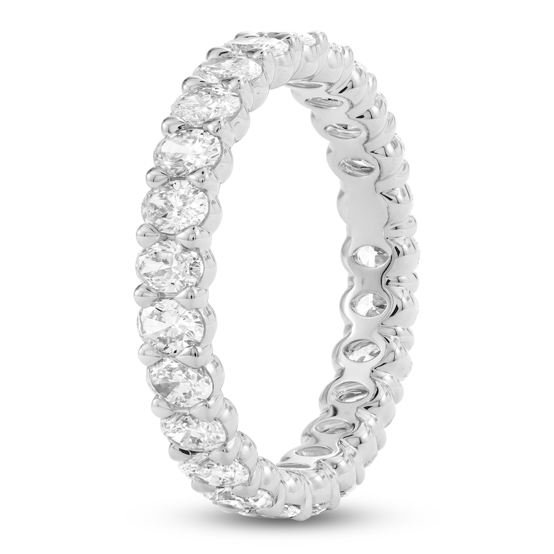Main Image 2 of Oval-Cut Lab-Grown Diamond Eternity Band 1-3/4 to 2 ct tw 14K White Gold