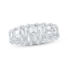 Thumbnail Image 1 of Emerald-Cut Lab-Grown Diamond Eternity Band 7-5/8 to 9-5/8 ct tw Platinum