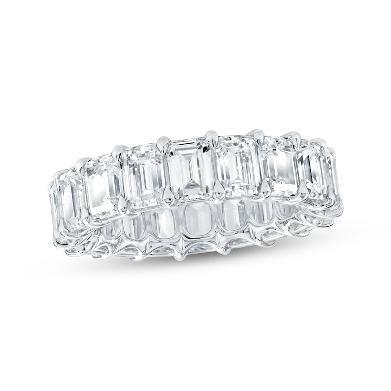 Main Image 1 of Emerald-Cut Lab-Grown Diamond Eternity Band 7-5/8 to 9-5/8 ct tw Platinum