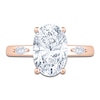 Thumbnail Image 3 of Oval-Cut Lab-Grown Diamond Hidden Halo Engagement Ring 3-1/3 ct tw 14K Rose Gold