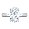 Thumbnail Image 3 of Oval-Cut Lab-Grown Diamond Hidden Halo Engagement Ring 3-1/3 ct tw Platinum