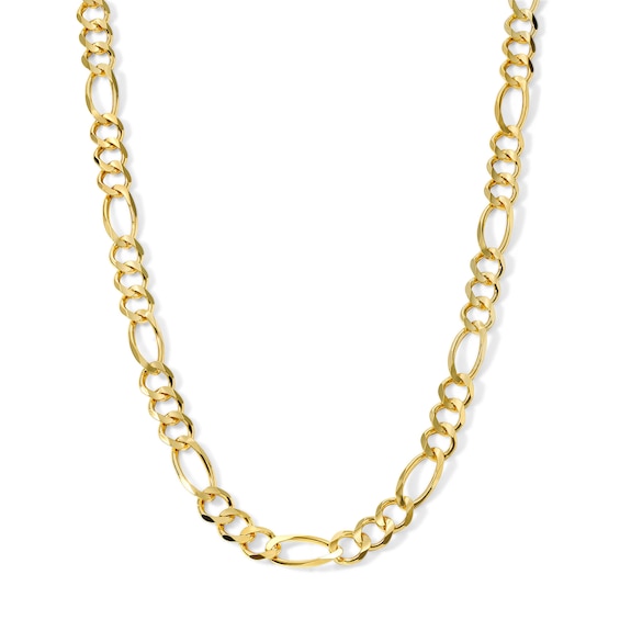 Figaro Chain Necklace 5.9mm Solid 14K Yellow Gold 22"