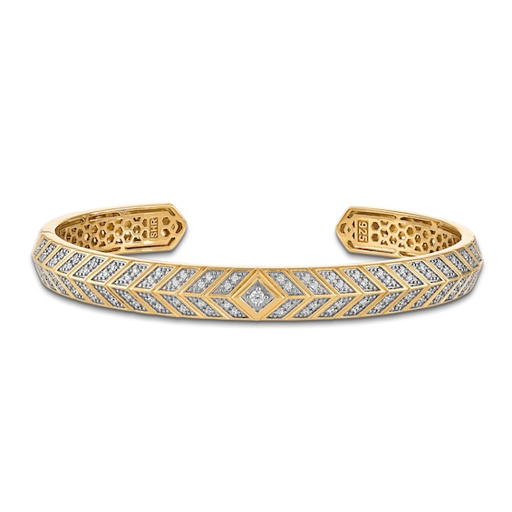 1933 by Esquire Diamond Cuff Bracelet 1/2 ct tw 14K Yellow Gold-Plated Sterling Silver 8.5"