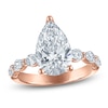 Thumbnail Image 1 of Certified Pear-Shaped Lab-Grown Diamond Engagement Ring 3-3/4 ct tw 14K Rose Gold