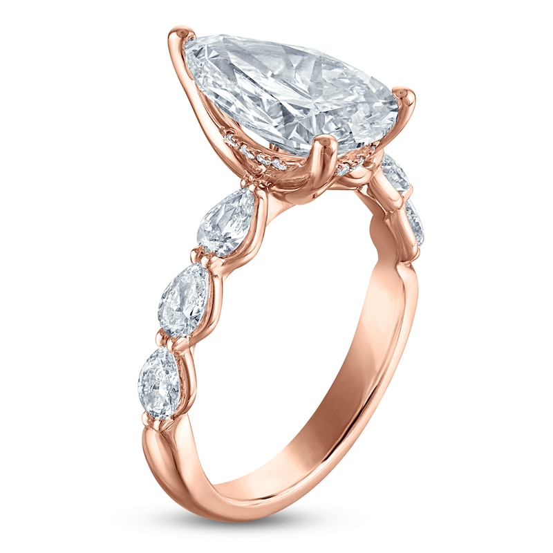 Main Image 2 of Certified Pear-Shaped Lab-Grown Diamond Engagement Ring 3-3/4 ct tw 14K Rose Gold