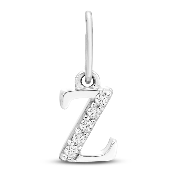 Jared Signature Diamond Accent Lowercase Letter Z Charm Sterling Silver