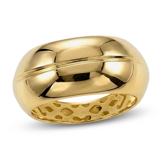 Italia D'Oro Domed Knife-Edge Fashion Ring 14K Yellow Gold-Plated Sterling Silver
