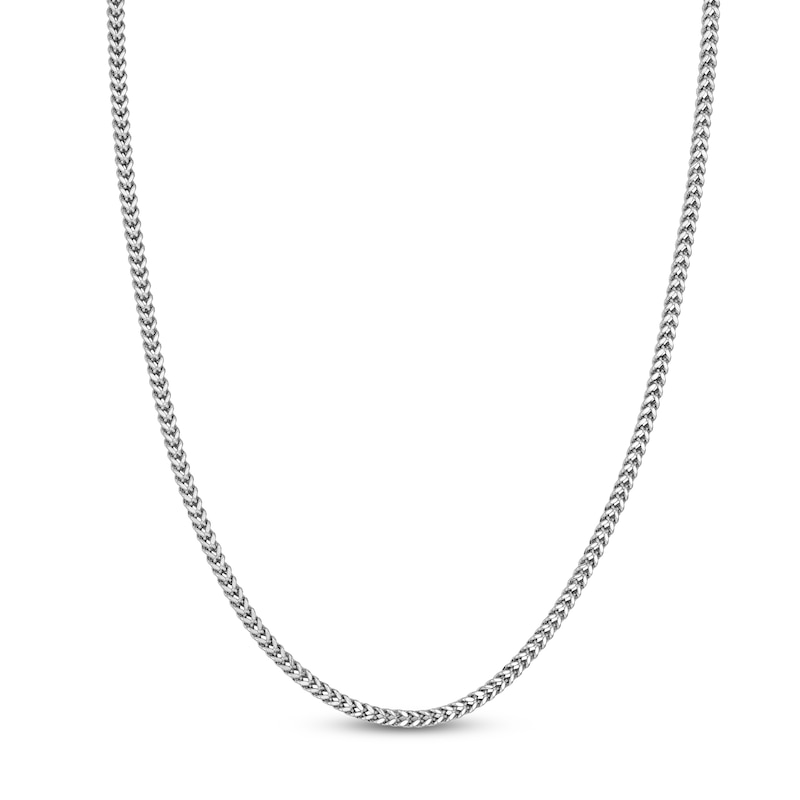Main Image 1 of 3.2mm Franco Chain Necklace Semi-Solid 14K White Gold 18"
