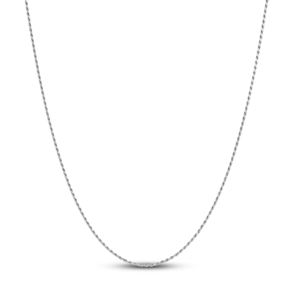 1.3mm Diamond-Cut Rope Chain Adjustable Necklace Solid Sterling Silver 24"