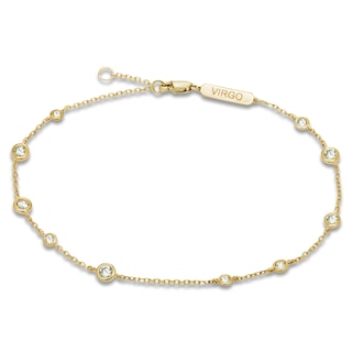 Constellations by Jared Lab-Grown Diamond Virgo Bracelet 1/2 ct tw 10K Yellow Gold 7.5"