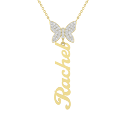 Nameplate Butterfly Necklace (1 Name)