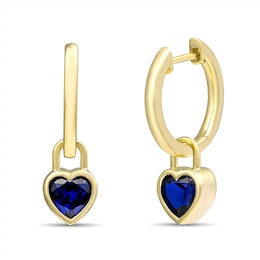 Heart Birthstone Hoop Earrings (1 Stone)