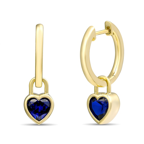 Heart Birthstone Hoop Earrings (1 Stone)