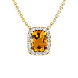 Citrine and White Topaz Fashion Pendant 10K Yellow Gold