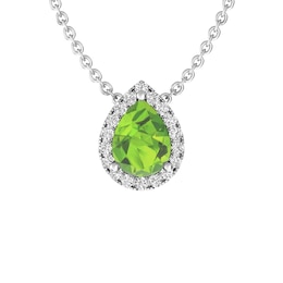 Peridot and White Topaz Fashion Pendant Sterling Silver