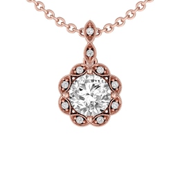 White Topaz Fashion Pendant 10K Rose Gold