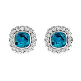 London Blue Topaz and White Topaz Fashion Earrings Sterling Silver