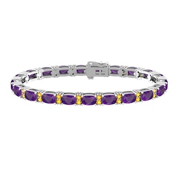 Amethyst and Citrine Fashion Bracelet Sterling Silver