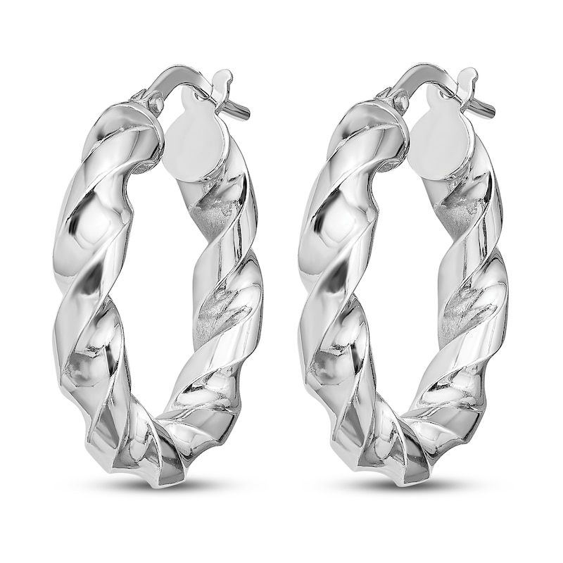 Main Image 2 of Twisted Hoop Earrings Sterling Silver 14mm