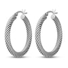 Thumbnail Image 2 of Antiqued Twist Hoop Earrings Sterling Silver