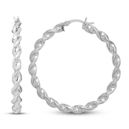 Twisted Hoop Earrings Sterling Silver