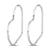 Thumbnail Image 2 of Heart Hoop Earrings Sterling Silver 45mm