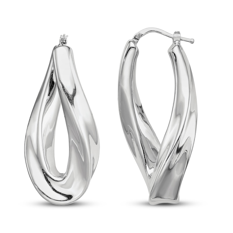 Main Image 1 of Twisted Hoop Earrings Sterling Silver