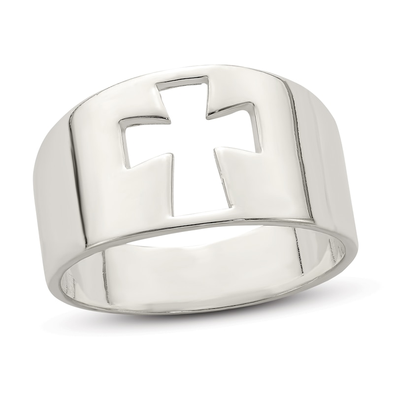 Main Image 1 of Cross Cutout Ring Sterling Silver