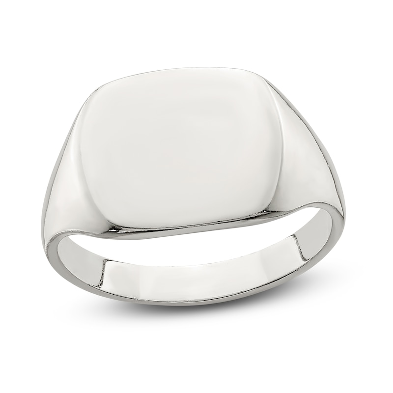 Main Image 1 of Solid Back Signet Ring Sterling Silver