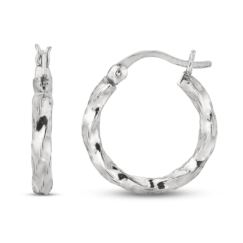 Main Image 1 of Twisted Hoop Earrings Sterling Silver 15mm