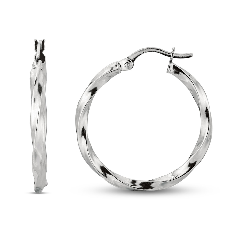 Main Image 1 of Twisted Hoop Earrings Sterling Silver 25mm