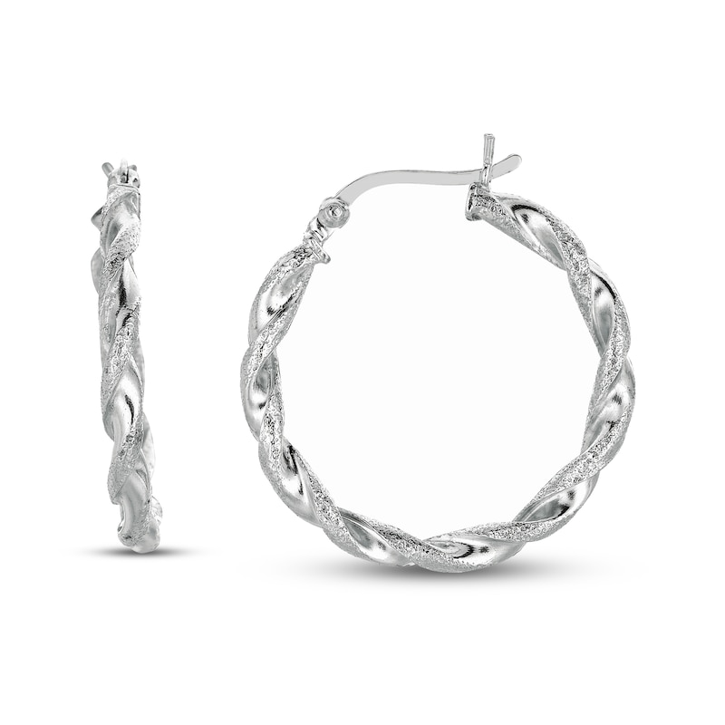 Main Image 1 of Twisted Hoop Earrings Sterling Silver 20mm