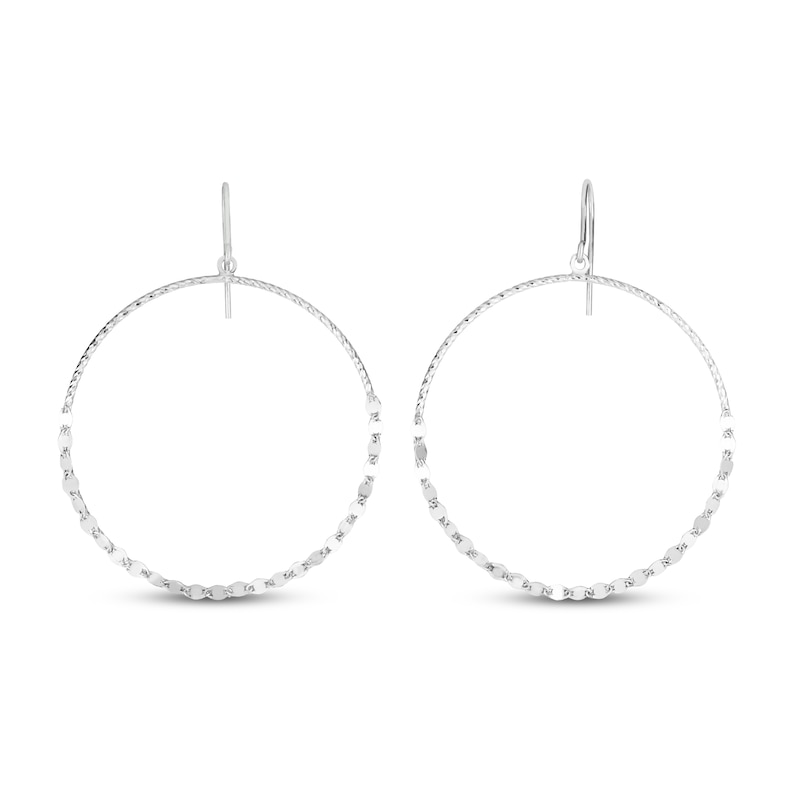 Main Image 1 of Diamond-Cut Hoop Earrings Sterling Silver