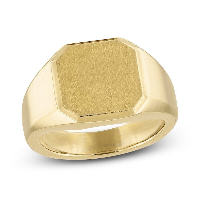 Main Image 1 of 1933 by Esquire Men's Signet Ring 14K Yellow Gold-Plated Sterling Silver
