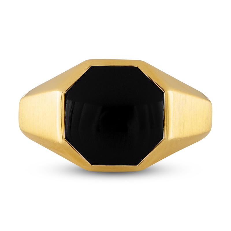 Main Image 3 of 1933 by Esquire Men's Natural Black Onyx Ring 14K Yellow Gold-Plated Sterling Silver