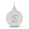 Petite Disc Letter "E" Charm Sterling Silver