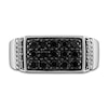 Thumbnail Image 2 of 1933 by Esquire Men's Black Diamond Ring 1-1/8 ct tw Round Sterling Silver
