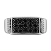 Thumbnail Image 3 of 1933 by Esquire Men's Black Diamond Ring 1-1/8 ct tw Round Sterling Silver