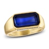 Thumbnail Image 1 of 1933 by Esquire Men's Blue Lab-Created Sapphire Ring 14K Yellow Gold-Plated Sterling Silver