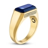 Thumbnail Image 2 of 1933 by Esquire Men's Blue Lab-Created Sapphire Ring 14K Yellow Gold-Plated Sterling Silver