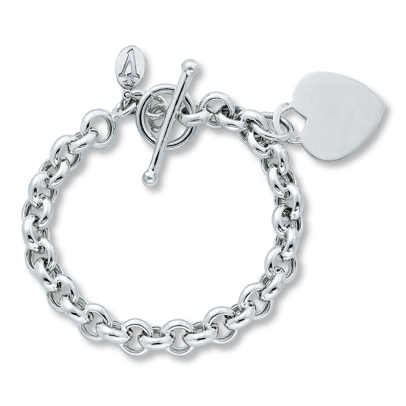 Main Image 1 of Heart Bracelet Sterling Silver 7.5-inch Length