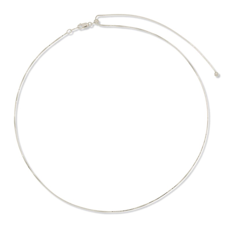 Main Image 1 of Adjustable Solid Box Chain Sterling Silver 16-20-Inch Length 1mm
