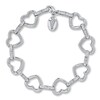 Thumbnail Image 2 of Diamond Heart Bracelet 1/20 ct tw Round-cut Sterling Silver
