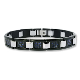Men's Bracelet Stainless Steel & Tungsten 8.75" Length