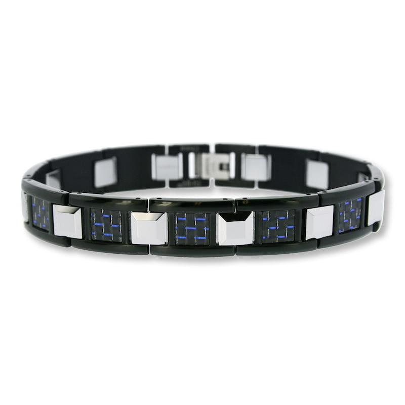 Men's Bracelet Stainless Steel & Tungsten 8.75" Length