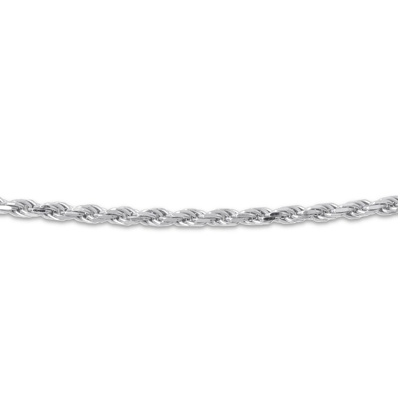 Main Image 2 of Solid Rope Chain Necklace Sterling Silver 24" Adjustable 1.3mm