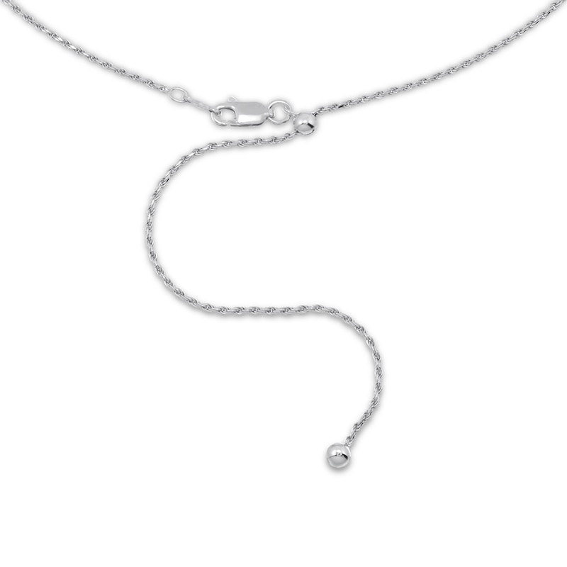 Main Image 3 of Solid Rope Chain Necklace Sterling Silver 24" Adjustable 1.3mm