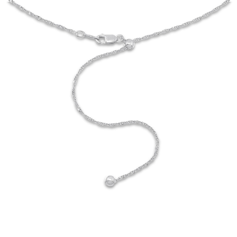 Main Image 2 of Solid Singapore Chain Necklace Sterling Silver 24" Adjustable 1.9mm