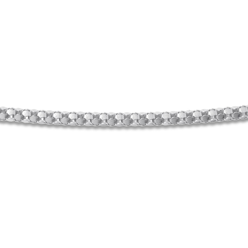 Main Image 2 of Solid Popcorn Chain Necklace Sterling Silver 24" Adjustable 1.4mm